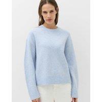 M&S Crew Neck Jumper with Wool Faded Blue