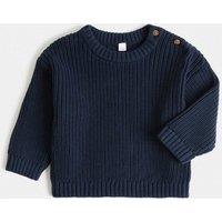 M&S Pure Cotton Ribbed Jumper (0 Mths-5 Yrs) Navy