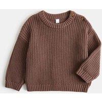 M&S Pure Cotton Ribbed Jumper (0 Mths-5 Yrs) Brown