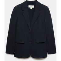 M&S Woven Straight Single Breasted Blazer Dark Navy