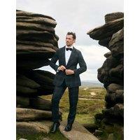 JAEGER Tailored Fit British Check Suit Trousers Black Mix
