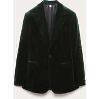 JAEGER Tailored Fit Pure Cotton Velvet Blazer Teal