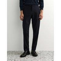 JAEGER Tailored Fit Italian Wool Suit Trousers Navy