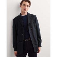 JAEGER Wool Blend Tailored Fit Jacket Navy