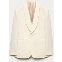 JAEGER Tailored Fit Italian Wool Tuxedo Jacket Ecru