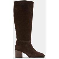 M&S Suede Block Heel Knee High Boots Brown