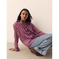 Per Una Lyocell Rich Striped Collared Relaxed Shirt Pink Mix