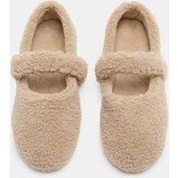 M&S Borg Mary Jane Ballet Slippers Natural