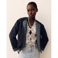 Per Una Jacquard Quilted Jacket Navy