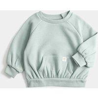 M&S Cotton Blend Fleece Lined Sweatshirt (0-3 Yrs) Blue
