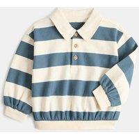 M&S Pure Cotton Single Jersey Rugby Shirt (0-5 Yrs) Navy