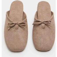 M&S Bow Mule Slippers Taupe