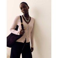 Per Una Shimmer Ribbed V-Neck Cardigan Oyster