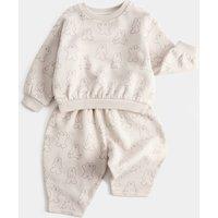 M&S 2 Piece Cotton Rich Bear Top & Bottom Set (0-5 Yrs) Cream Mix