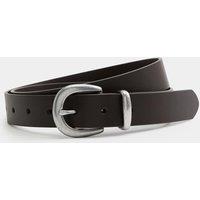 M&S Leather Buckle Belt Dark Brown
