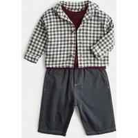 M&S 3 Piece Pure Cotton Shirt & Trouser Outfit (0-5 Yrs) Brown Mix