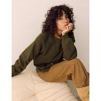 Per Una Cotton Rich Flecked Sweatshirt Dark Khaki