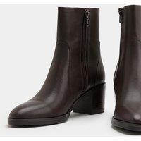 M&S Leather Block Heel Ankle Boots Brown