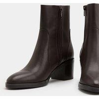 M&S Leather Block Heel Ankle Boots Brown