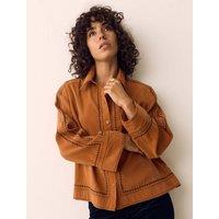 Per Una Modal Rich Embroidered Shirt Burnished Copper