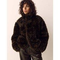 Per Una Faux Fur Reversible Bomber Jacket Dark Mole