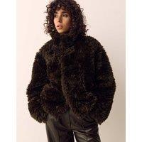 Per Una Faux Fur Reversible Bomber Jacket Dark Mole