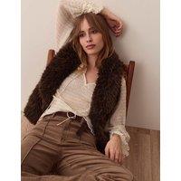 Per Una Faux Fur Gilet Brown Mix