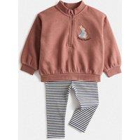 M&S Cotton Rich Peter Rabbit Sweat Outfit (0-3 Yrs) Brown Mix