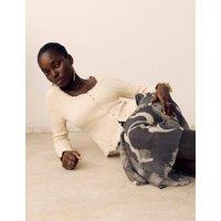 Per Una Pure Cotton Shirred Scoop Neck Top Ecru