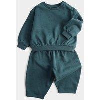 M&S 2 Piece Dino Sweat Outfit (0-5 Yrs) Blue Mix