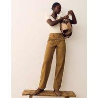 Per Una Pure Cotton Tapered Utility Trousers Sandstone