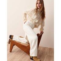 Per Una Lyocell Blend High Wasited Seamed Barrel Leg Jeans Ecru