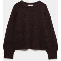 M&S Alpaca Blend Textured Relaxed Jumper Chocolate