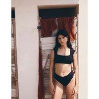 M&S Padded Open Back Detail Bikini Top Black