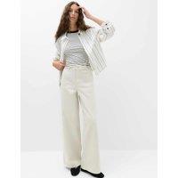 M&S High Waisted Smart Wide Leg Jeans Stone