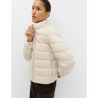 M&S Feather & Down Padded Puffer Jacket Stone