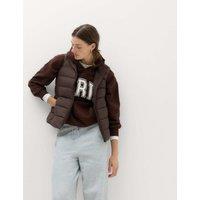 M&S Padded Feather and Down Gilet Bitter Chocolate