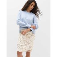 M&S Embellished Knee Length Skirt Ivory Mix