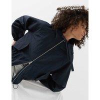 M&S Peplum Parka Jacket Midnight Navy