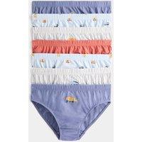 M&S 7 Pack Pure Cotton Construction Briefs (18 Mths - 10 Yrs) Blue Mix