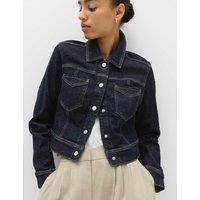 M&S Denim Cropped Jacket Dark Indigo