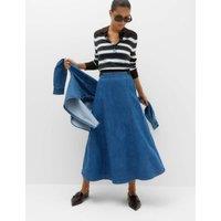 M&S Denim Midi Skirt Denim