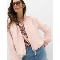 M&S Stormwear Lightweight Funnel Neck Gathered Jacket Pink