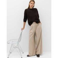 M&S Checked Double Pleat Wide Leg Trousers Multi/Neutral