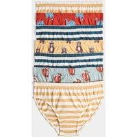 M&S 7 Pack Animal and Stripe Print Briefs (18 Mths - 10 Yrs) Multi