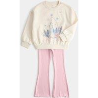 M&S 2 Piece Cotton Rich Disney Frozen Sweat Outfit (2-8 Yrs) Pink Mix