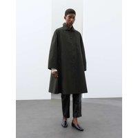 Autograph Pure Cotton Checked Collared Longline Car Coat Multi
