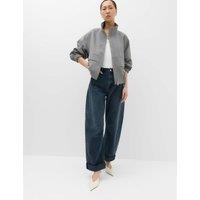 M&S Funnel Neck Tailored Jacket Grey