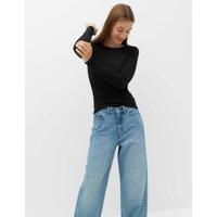 M&S Cotton Rich Ribbed Slim Fit Top Black