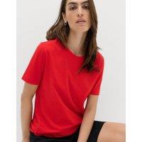 M&S Pure Cotton Everyday Crew Neck T-Shirt Scarlet